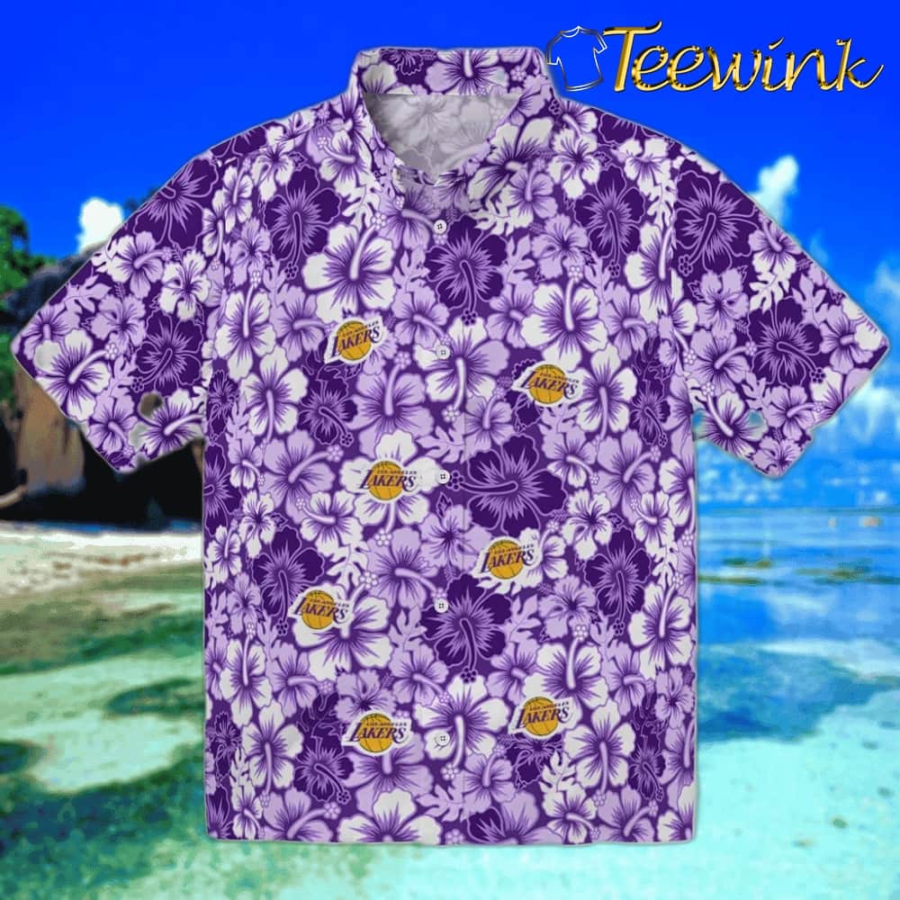 Hibiscus Arrangement Los Angeles Lakers Hawaiian Shirt