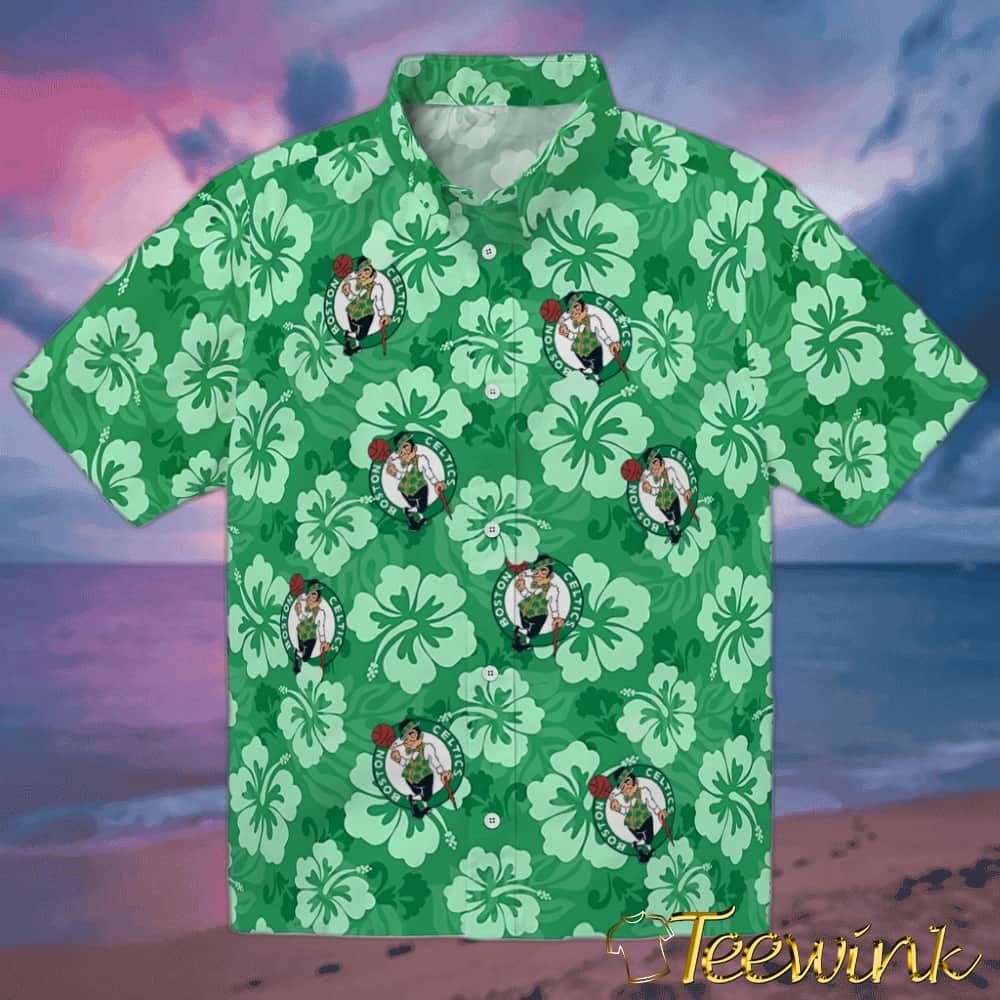 Hibiscus Cluster Boston Celtics Hawaiian Shirt