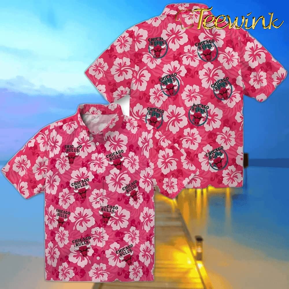 Hibiscus Cluster Chicago Bulls Hawaiian Shirt image 3 Hibiscus Cluster Chicago Bulls Hawaiian Shirt image 3