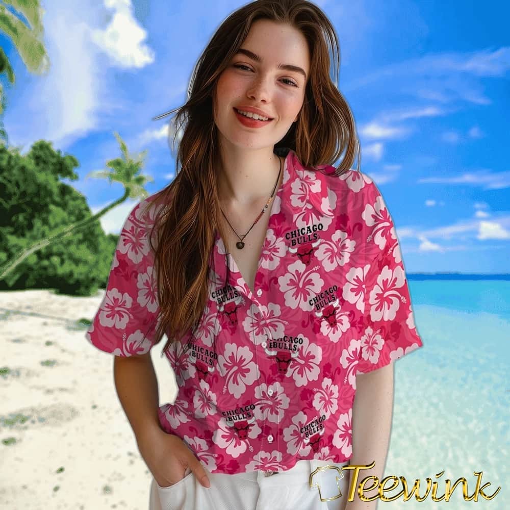 Hibiscus Cluster Chicago Bulls Hawaiian Shirt image 4 Hibiscus Cluster Chicago Bulls Hawaiian Shirt image 4