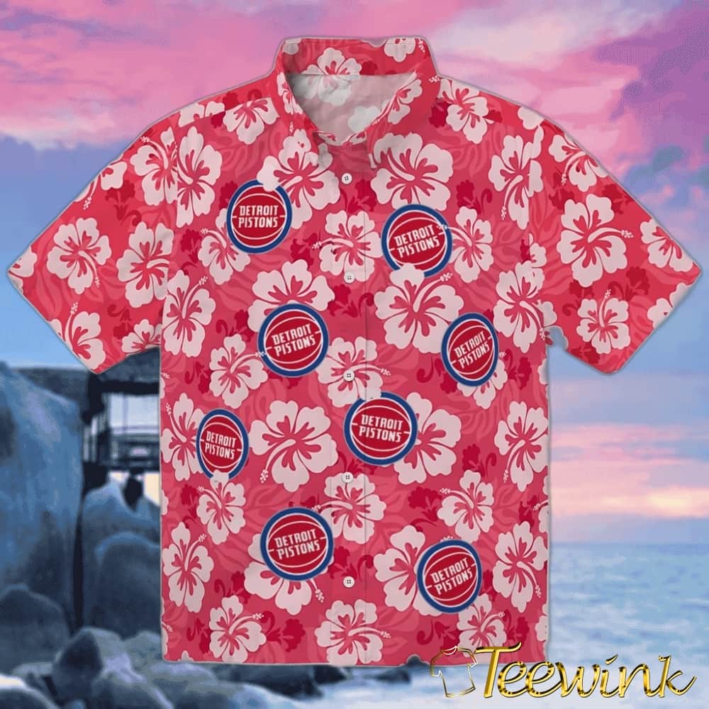 Hibiscus Cluster Detroit Pistons Hawaiian Shirt