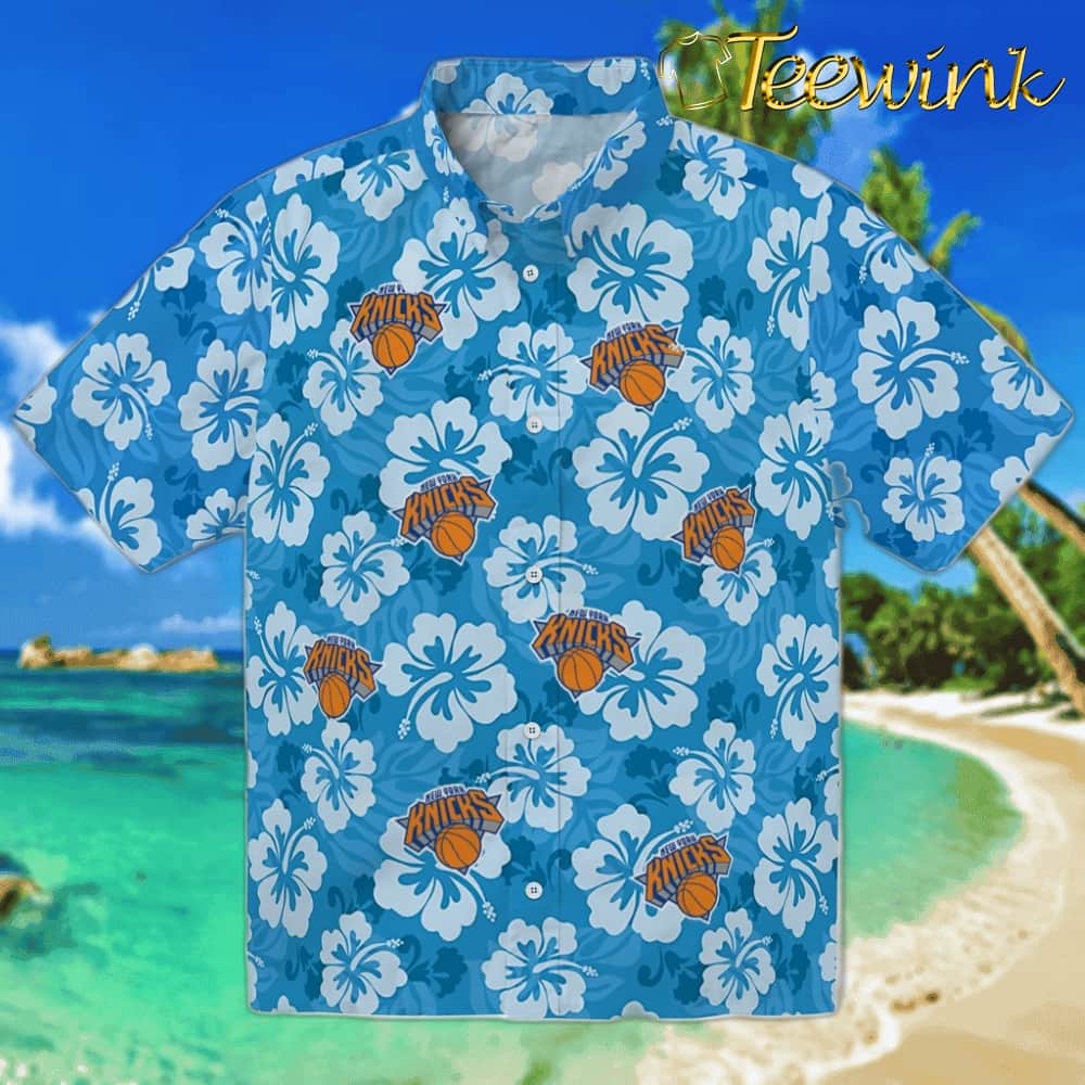 Hibiscus Designs New York Knicks Hawaiian Shirt Hibiscus Designs New York Knicks Hawaiian Shirt