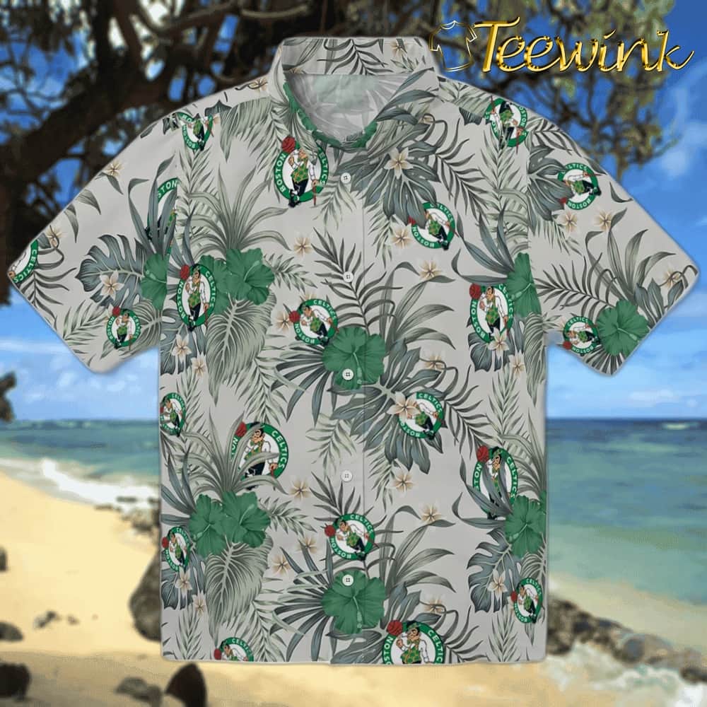 Hibiscus Cluster Boston Celtics Hawaiian Shirt