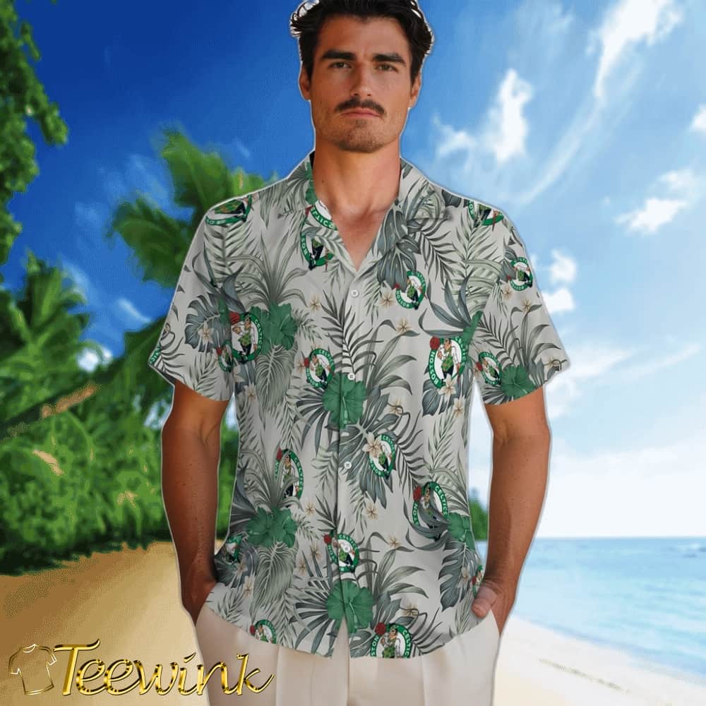 Hibiscus Designs Boston Celtics Hawaiian Shirt image 2 Hibiscus Designs Boston Celtics Hawaiian Shirt image 2