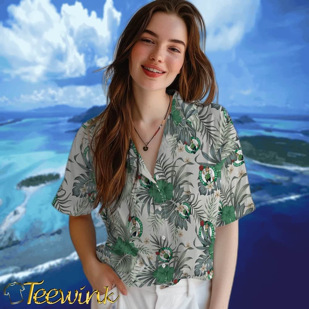 Hibiscus Designs Boston Celtics Hawaiian Shirt image 4 Hibiscus Designs Boston Celtics Hawaiian Shirt image 4