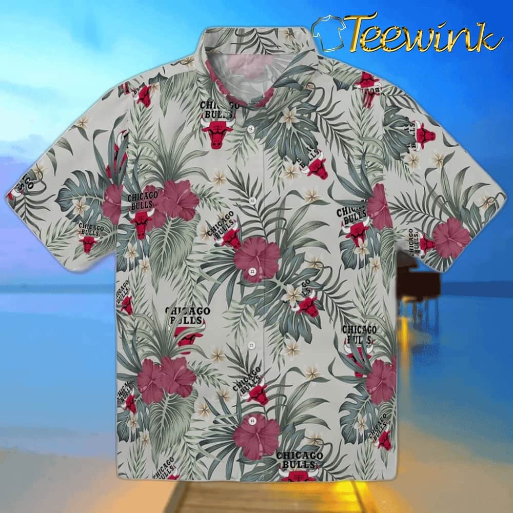 Hibiscus Cluster Chicago Bulls Hawaiian Shirt Hibiscus Cluster Chicago Bulls Hawaiian Shirt