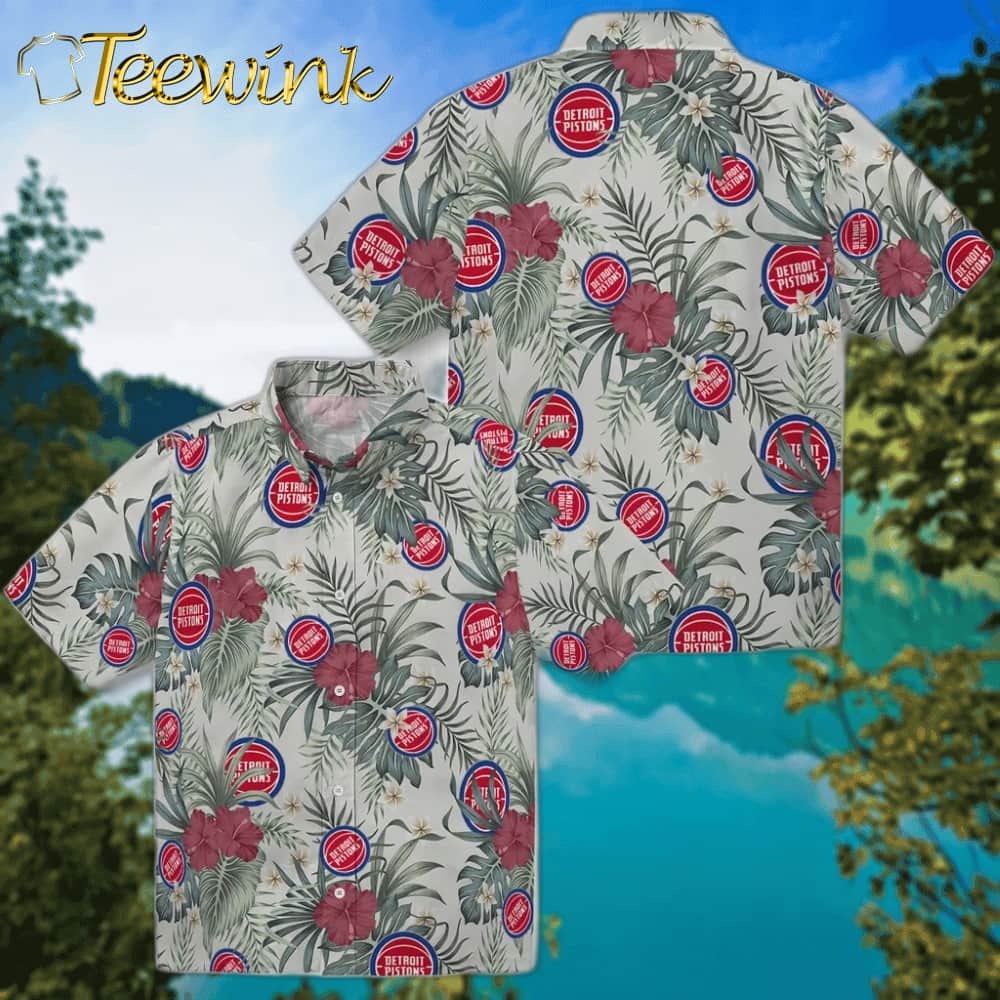 Hibiscus Designs Detroit Pistons Hawaiian Shirt image 3 Hibiscus Designs Detroit Pistons Hawaiian Shirt image 3