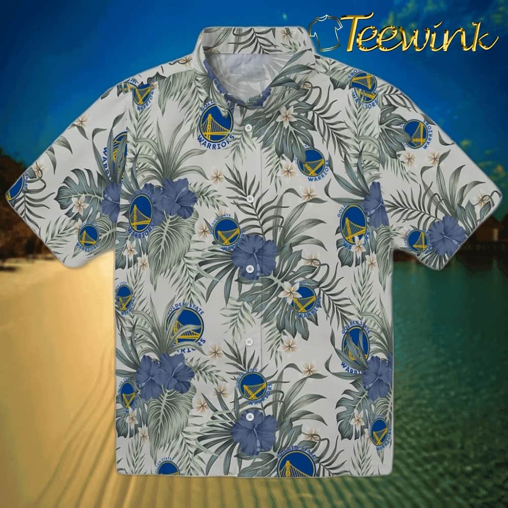 Hibiscus Exotic Golden State Warriors Hawaiian Shirt Hibiscus Exotic Golden State Warriors Hawaiian Shirt