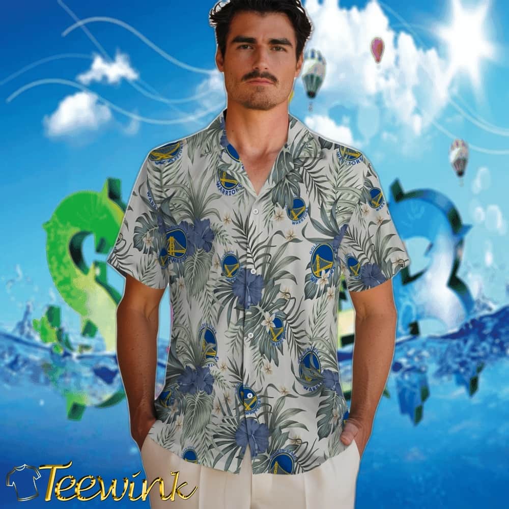 Hibiscus Designs Golden State Warriors Hawaiian Shirt image 2 Hibiscus Designs Golden State Warriors Hawaiian Shirt image 2
