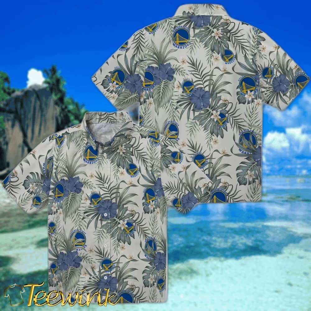 Hibiscus Designs Golden State Warriors Hawaiian Shirt image 3 Hibiscus Designs Golden State Warriors Hawaiian Shirt image 3