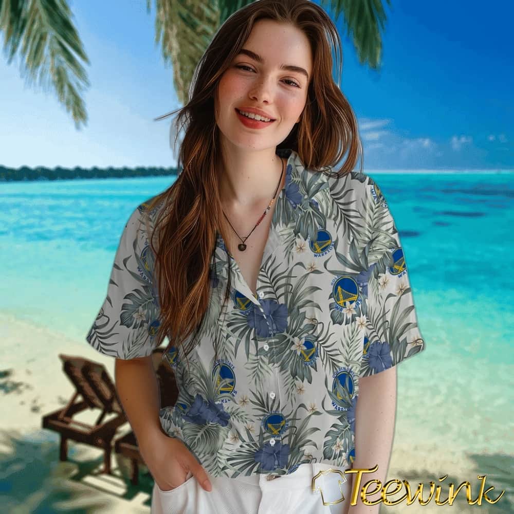 Hibiscus Designs Golden State Warriors Hawaiian Shirt image 4 Hibiscus Designs Golden State Warriors Hawaiian Shirt image 4