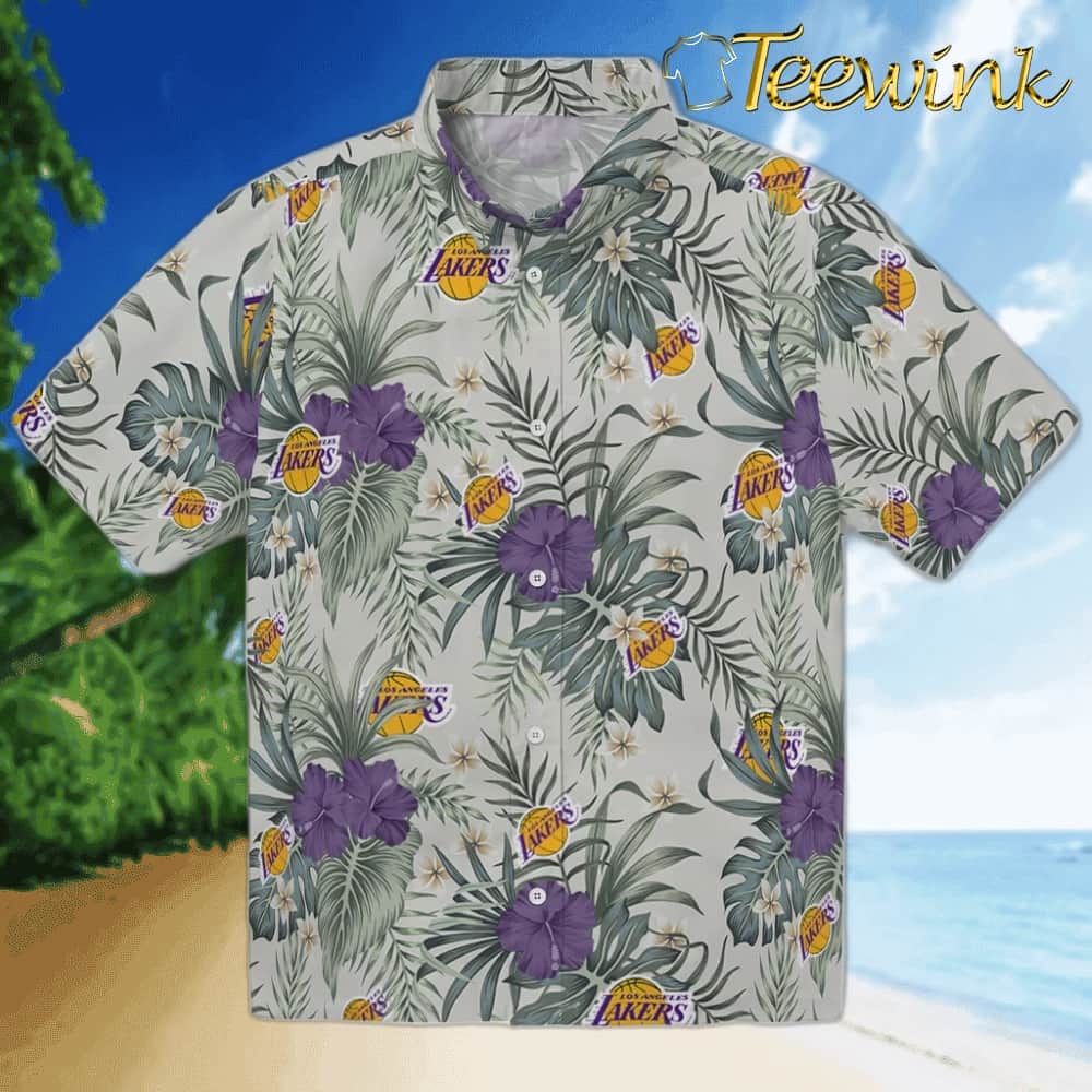 Hibiscus Designs Los Angeles Lakers Hawaiian Shirt