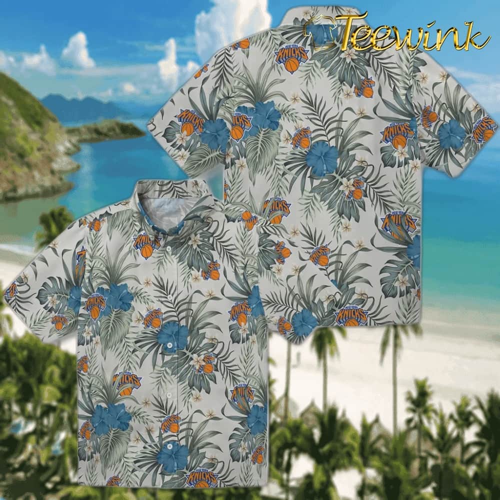 Hibiscus Designs New York Knicks Hawaiian Shirt image 3 Hibiscus Designs New York Knicks Hawaiian Shirt image 3