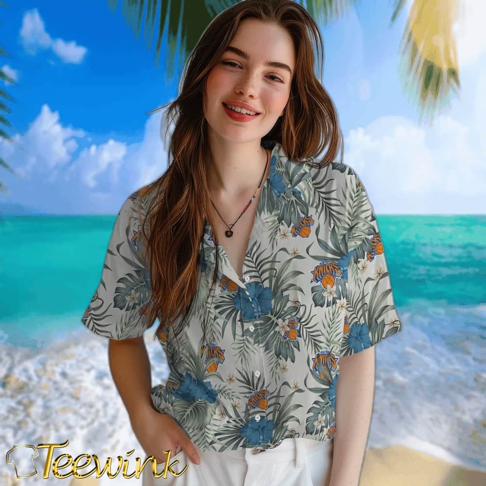 Hibiscus Designs New York Knicks Hawaiian Shirt image 4 Hibiscus Designs New York Knicks Hawaiian Shirt image 4
