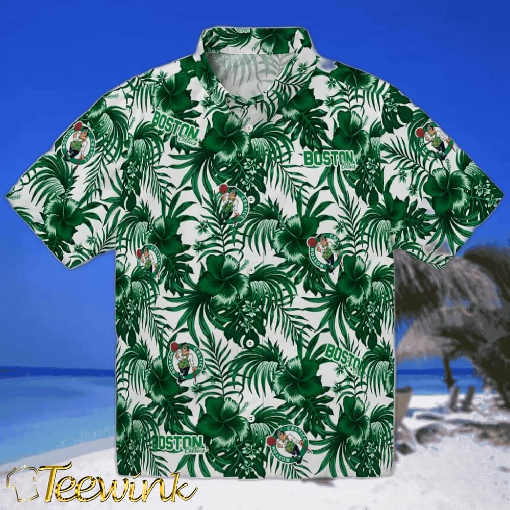 Hibiscus Designs Boston Celtics Hawaiian Shirt Hibiscus Designs Boston Celtics Hawaiian Shirt