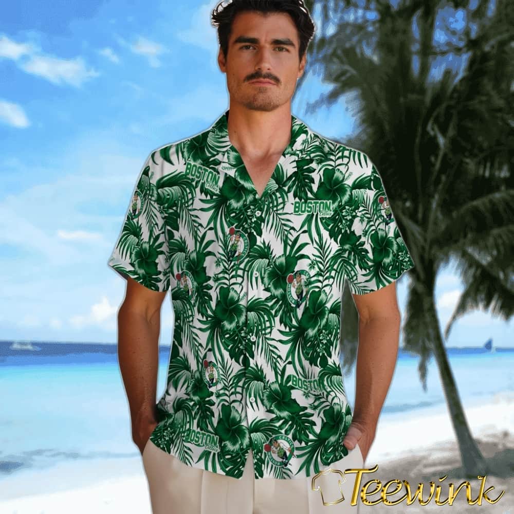 Hibiscus Exotic Boston Celtics Hawaiian Shirt image 2 Hibiscus Exotic Boston Celtics Hawaiian Shirt image 2
