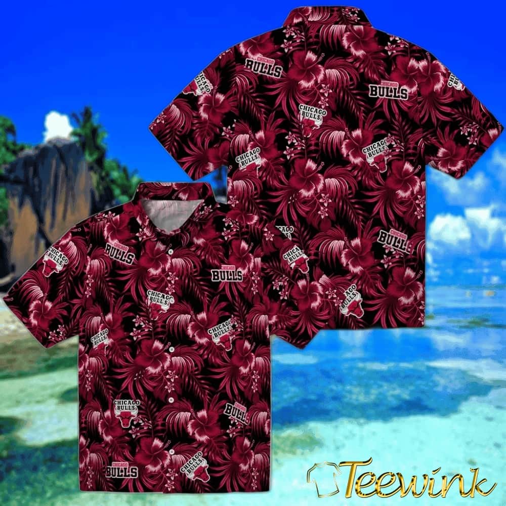 Hibiscus Exotic Chicago Bulls Hawaiian Shirt image 3 Hibiscus Exotic Chicago Bulls Hawaiian Shirt image 3