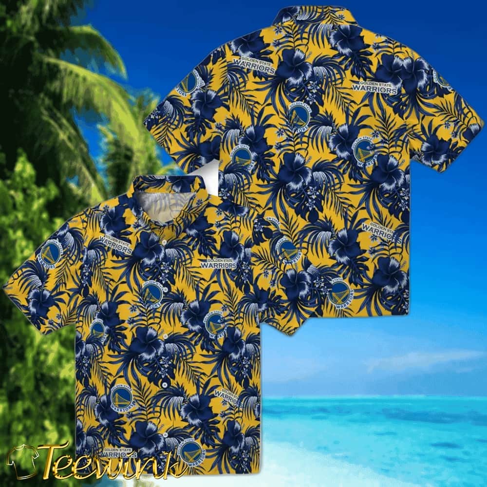 Hibiscus Exotic Golden State Warriors Hawaiian Shirt image 3 Hibiscus Exotic Golden State Warriors Hawaiian Shirt image 3