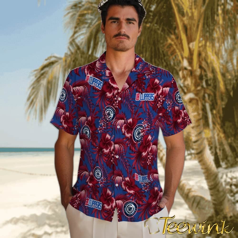 Hibiscus Exotic Los Angeles Clippers Hawaiian Shirt image 2 Hibiscus Exotic Los Angeles Clippers Hawaiian Shirt image 2