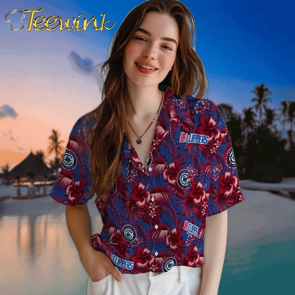 Hibiscus Exotic Los Angeles Clippers Hawaiian Shirt image 4 Hibiscus Exotic Los Angeles Clippers Hawaiian Shirt image 4