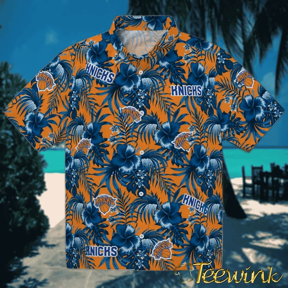 Hibiscus Designs New York Knicks Hawaiian Shirt Hibiscus Designs New York Knicks Hawaiian Shirt