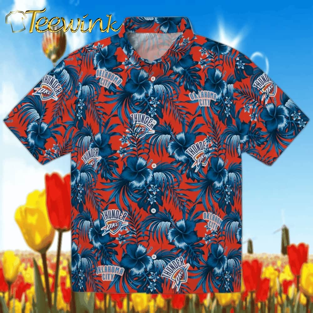 Hibiscus Exotic Oklahoma City Thunder Hawaiian Shirt