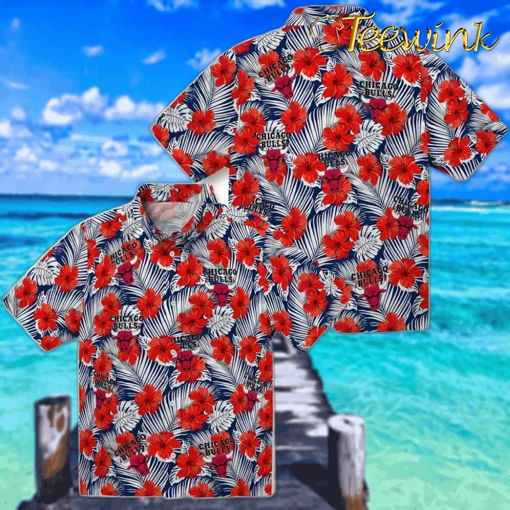 Hibiscus Fiesta Chicago Bulls Hawaiian Shirt image 3 Hibiscus Fiesta Chicago Bulls Hawaiian Shirt image 3