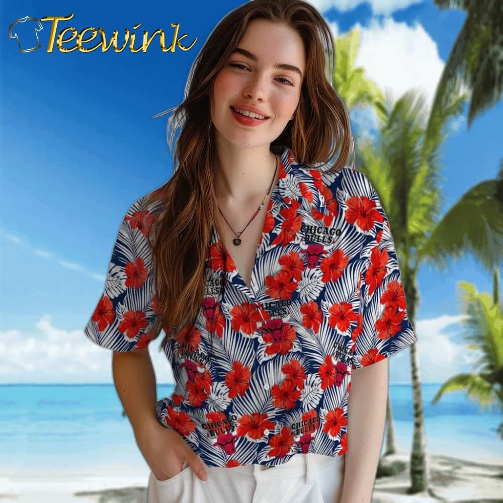 Hibiscus Fiesta Chicago Bulls Hawaiian Shirt image 4 Hibiscus Fiesta Chicago Bulls Hawaiian Shirt image 4