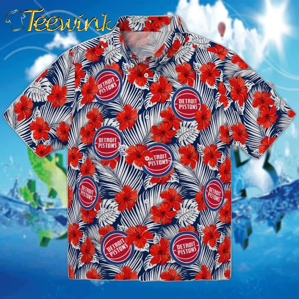 Hibiscus Fiesta Detroit Pistons Hawaiian Shirt