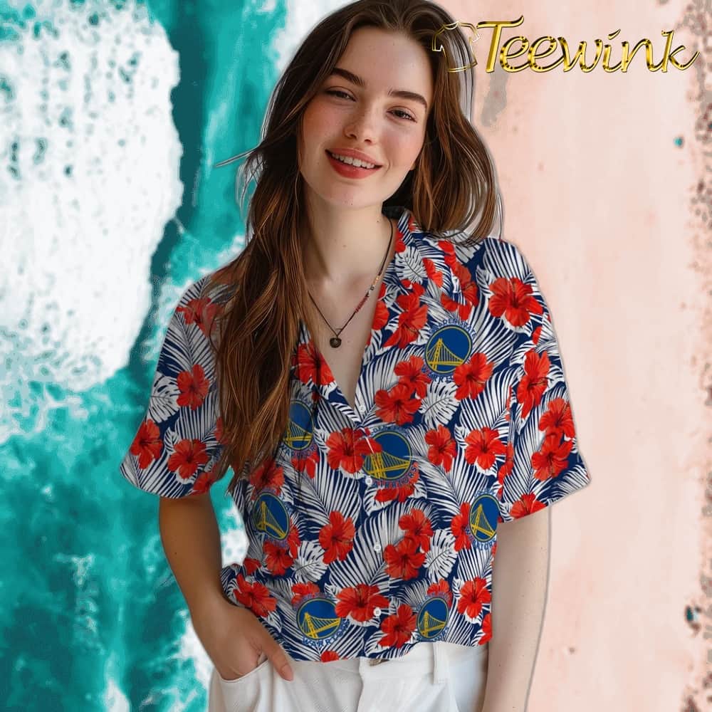 Hibiscus Fiesta Golden State Warriors Hawaiian Shirt image 4 Hibiscus Fiesta Golden State Warriors Hawaiian Shirt image 4