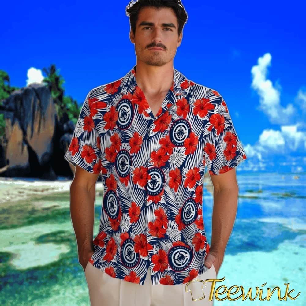 Hibiscus Fiesta Los Angeles Clippers Hawaiian Shirt image 2 Hibiscus Fiesta Los Angeles Clippers Hawaiian Shirt image 2