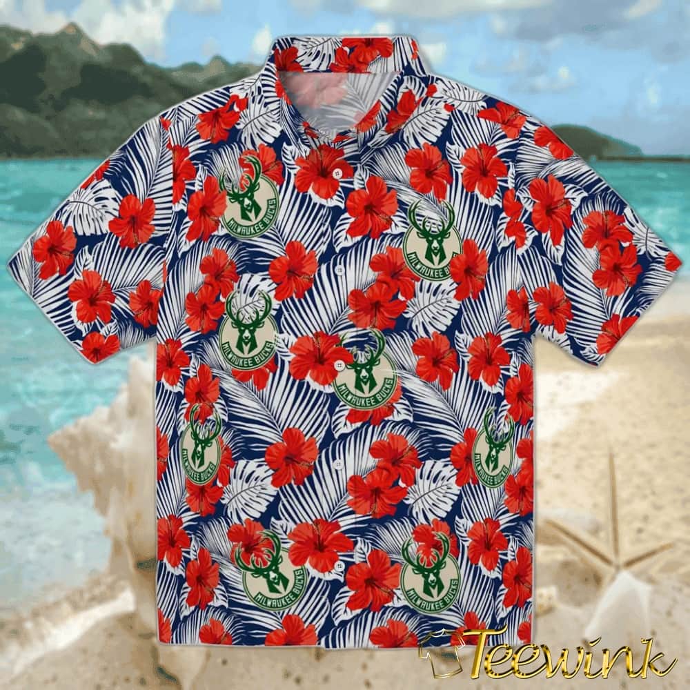 Hibiscus Fiesta Milwaukee Bucks Hawaiian Shirt
