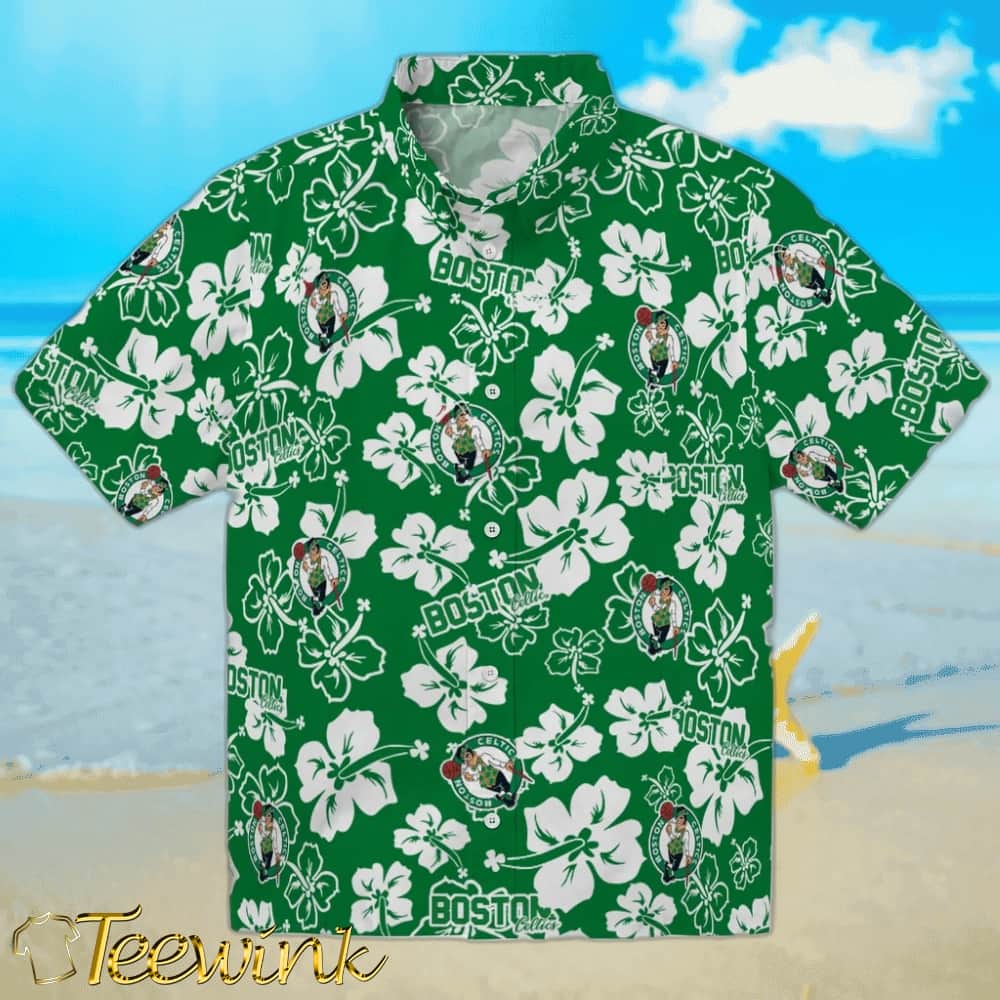 Hibiscus Flower Design Boston Celtics Hawaiian Shirt