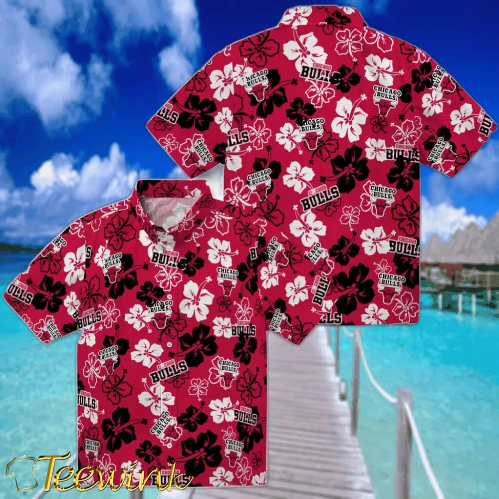 Hibiscus Flower Design Chicago Bulls Hawaiian Shirt image 3 Hibiscus Flower Design Chicago Bulls Hawaiian Shirt image 3