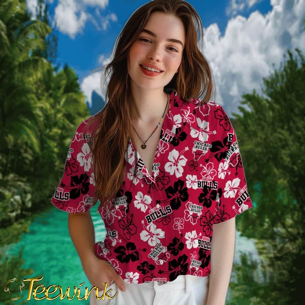 Hibiscus Flower Design Chicago Bulls Hawaiian Shirt image 4 Hibiscus Flower Design Chicago Bulls Hawaiian Shirt image 4