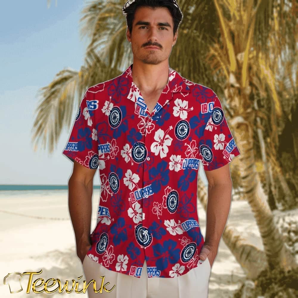 Hibiscus Flower Design Los Angeles Clippers Hawaiian Shirt image 2 Hibiscus Flower Design Los Angeles Clippers Hawaiian Shirt image 2