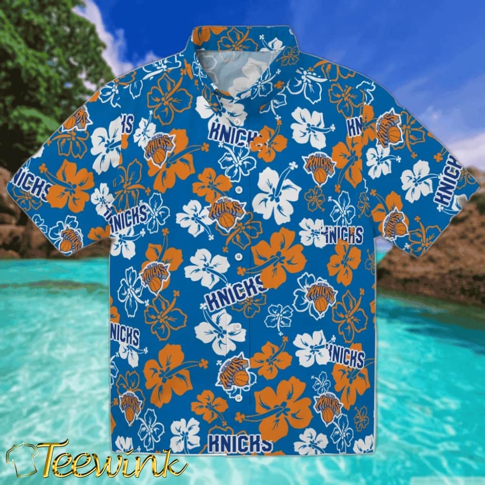 Hibiscus Flower Design New York Knicks Hawaiian Shirt