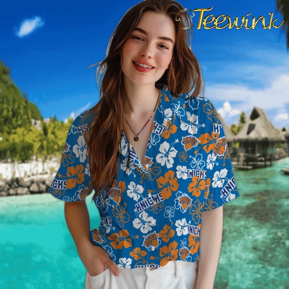Hibiscus Flower Design New York Knicks Hawaiian Shirt image 4 Hibiscus Flower Design New York Knicks Hawaiian Shirt image 4