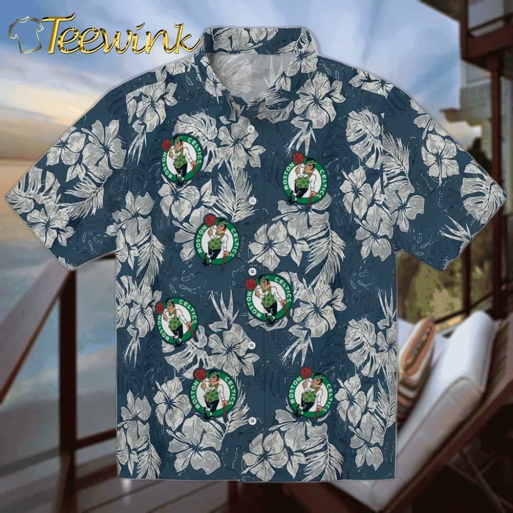 Hibiscus Flower Design Boston Celtics Hawaiian Shirt