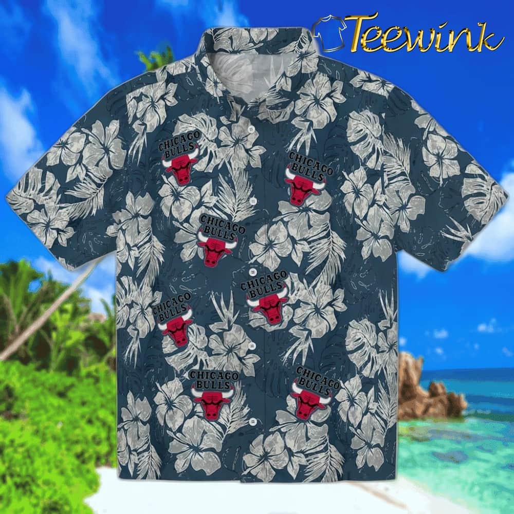 Hibiscus Flowers Chicago Bulls Hawaiian Shirt
