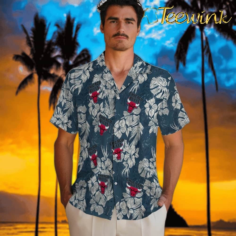 Hibiscus Flowers Chicago Bulls Hawaiian Shirt image 2 Hibiscus Flowers Chicago Bulls Hawaiian Shirt image 2