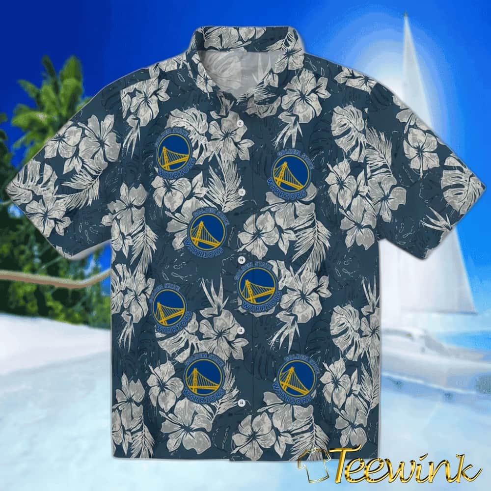 Hibiscus Foliage Golden State Warriors Hawaiian Shirt Hibiscus Foliage Golden State Warriors Hawaiian Shirt