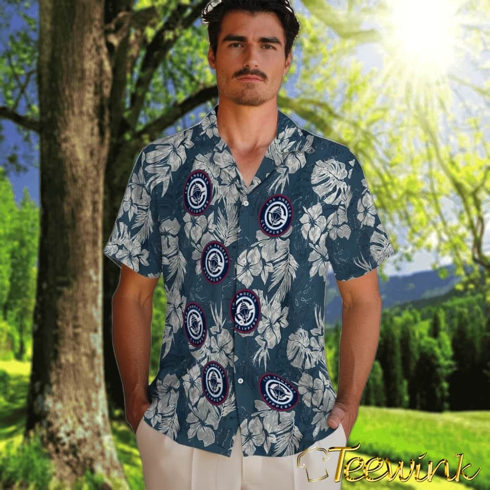 Hibiscus Flowers Los Angeles Clippers Hawaiian Shirt image 2 Hibiscus Flowers Los Angeles Clippers Hawaiian Shirt image 2