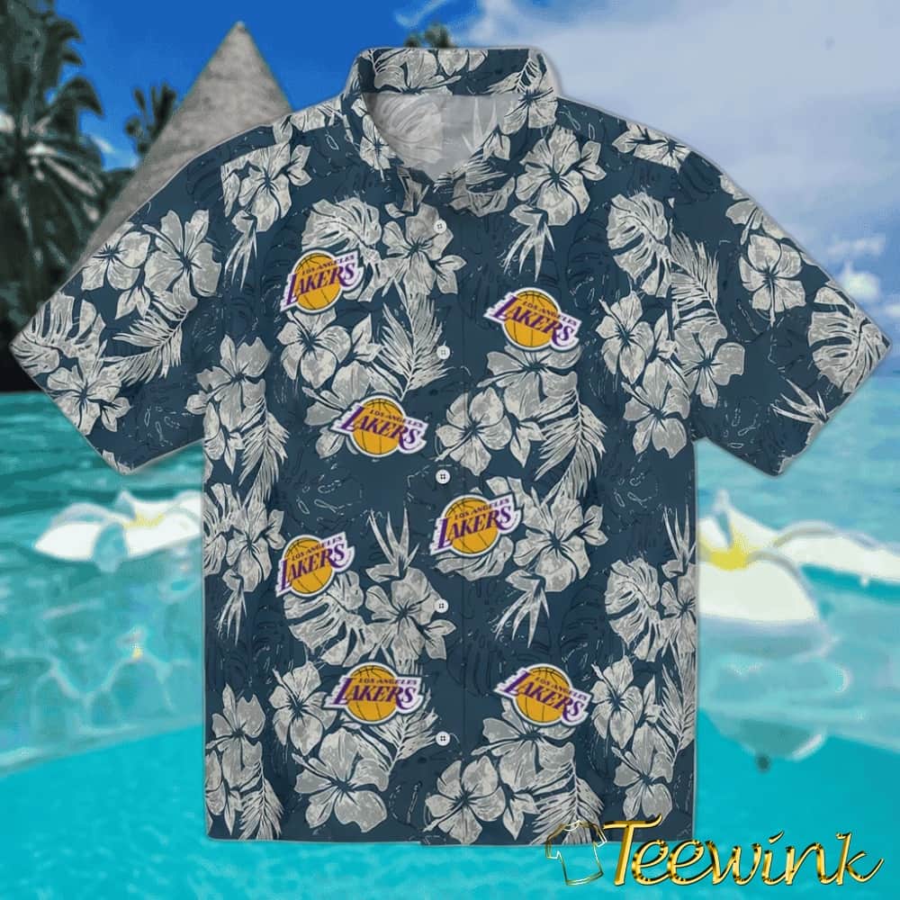 Hibiscus Flowers Los Angeles Lakers Hawaiian Shirt