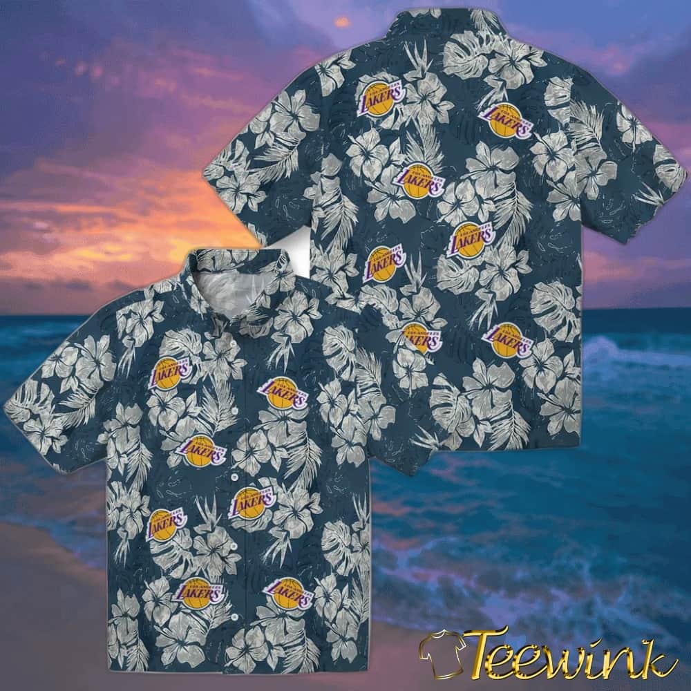 Hibiscus Flowers Los Angeles Lakers Hawaiian Shirt image 3 Hibiscus Flowers Los Angeles Lakers Hawaiian Shirt image 3