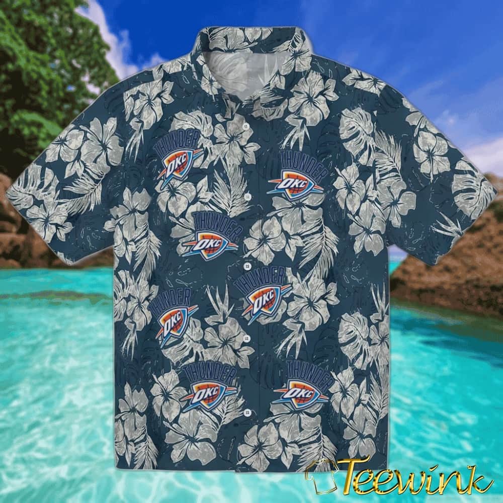 Hibiscus Flowers Oklahoma City Thunder Hawaiian Shirt