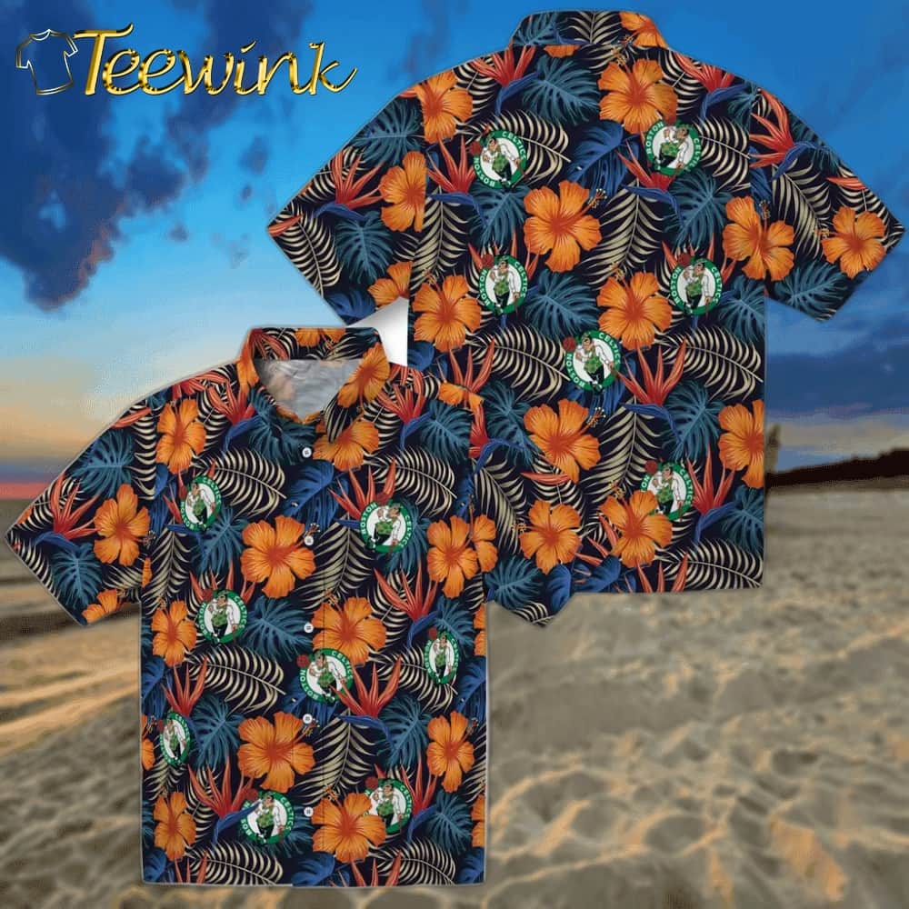 Hibiscus Foliage Boston Celtics Hawaiian Shirt image 3 Hibiscus Foliage Boston Celtics Hawaiian Shirt image 3