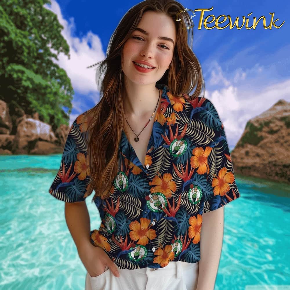 Hibiscus Foliage Boston Celtics Hawaiian Shirt image 4 Hibiscus Foliage Boston Celtics Hawaiian Shirt image 4