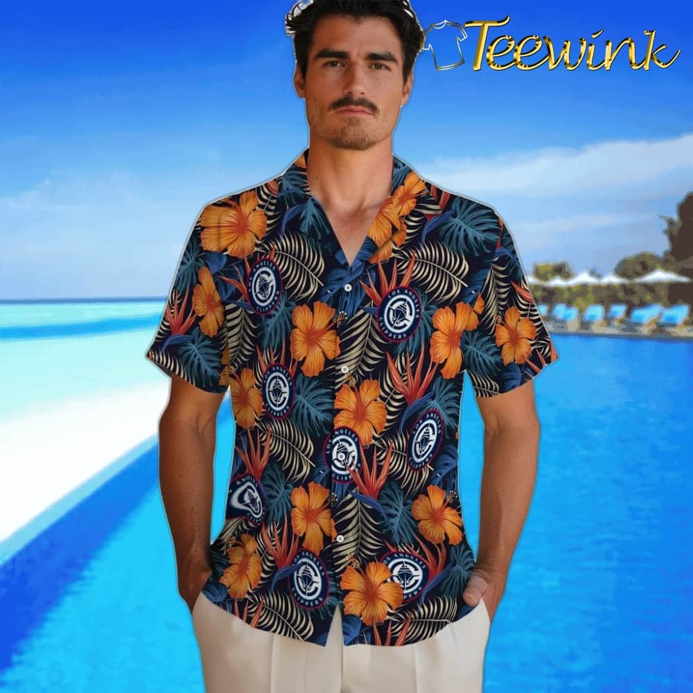 Hibiscus Foliage Los Angeles Clippers Hawaiian Shirt image 2 Hibiscus Foliage Los Angeles Clippers Hawaiian Shirt image 2