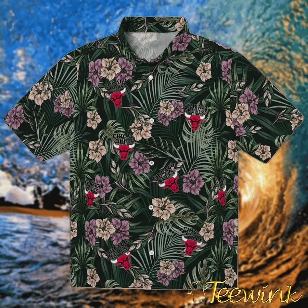 Hibiscus Foliage Chicago Bulls Hawaiian Shirt Hibiscus Foliage Chicago Bulls Hawaiian Shirt